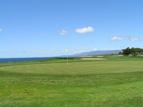 golf playing in long beach in california photo