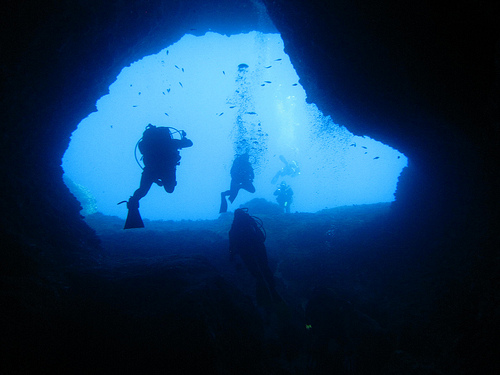 Cave diving photo