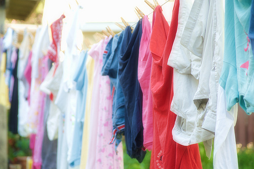 hang clothes on a clothes line photo